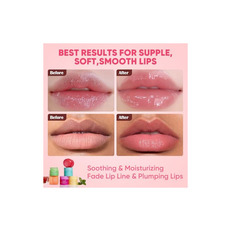 Paquete de 18 máscaras para dormir de labios, tratamiento profundo
