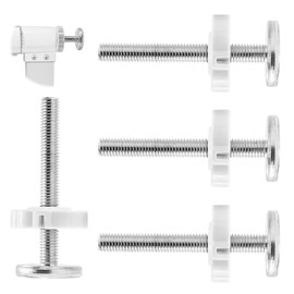 4 Pcs Stair Gate Pressure Fit Spares Set,M10 Threaded Spindle Rods Stairgate Pressure Fit,Metal Baby Gate Extension Safety Gate Fittings for Baby Pet Safety Doors Walk Thru Door 10mm White