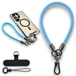 RATASK Wrist Strap Lanyard, Rope Lanyard Wrist Strap for Mobile Phones, Cameras, Keyring, Keychain,Mobile Accessory Pendant (7mm Thickness) (Light Blue)