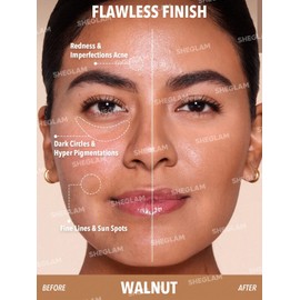 SHEGLAM Skin Magnet High Coverage Foundation Stick Longwear Medium Face Makeup for All Skin Types-Walnut