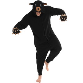sazpajacos Bear Costume Cool Bear Romper Pyjamas Carnival Cosplay Costume Adult Bear Romper Pyjamas Fancy Dress Party, black