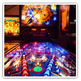 Square Stickers (Set of 2) 7.5cm - Pinball Arcade Game Tomcat Laptop Tablet Luggage Scrapbook #46038