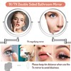 Rocollos Rechargeable Wall Mounted Lighted Makeup Mirror, 8 Inch Double-Sided