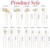 12 Pieces Gold Bridal Pearl Hair Pins for Wedding Party,