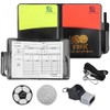 Referee Set, Football Referee Card Set with Red Yellow Card, Wallet Score Sheets, Referee Whistle, Coin Picking, Referee Equipment for Football Match, for School Family Football Soccer Sports Game