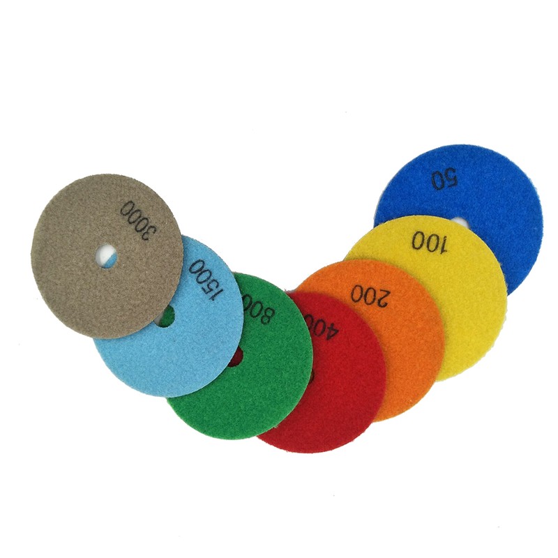 7PCS 4 Inch Set Wet Dry Diamond Polishing Pads For