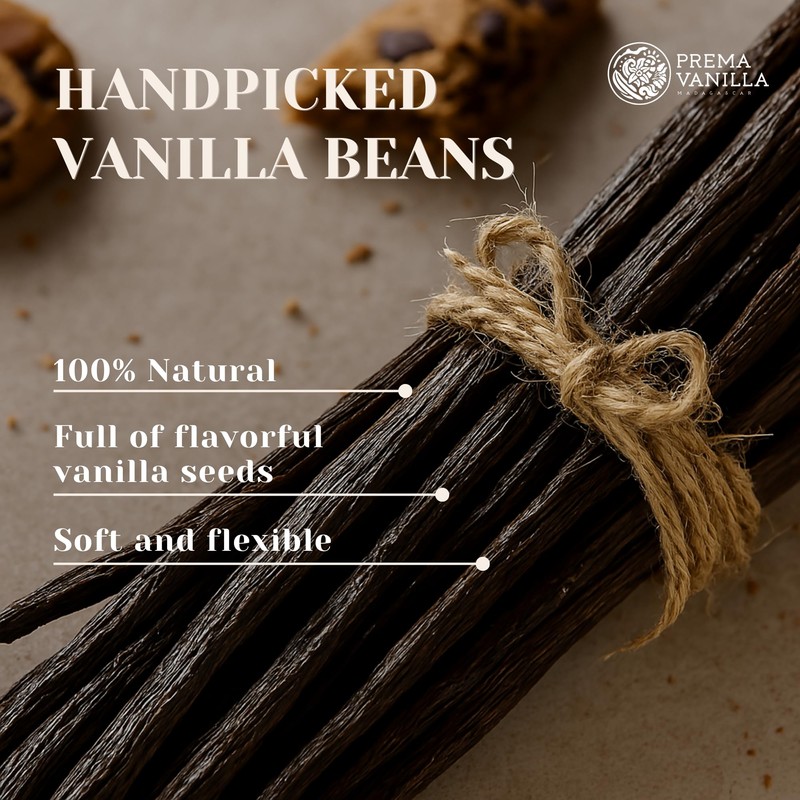 PREMA VANILLA Madagascar Vanilla Beans, Grade A Pods For Making