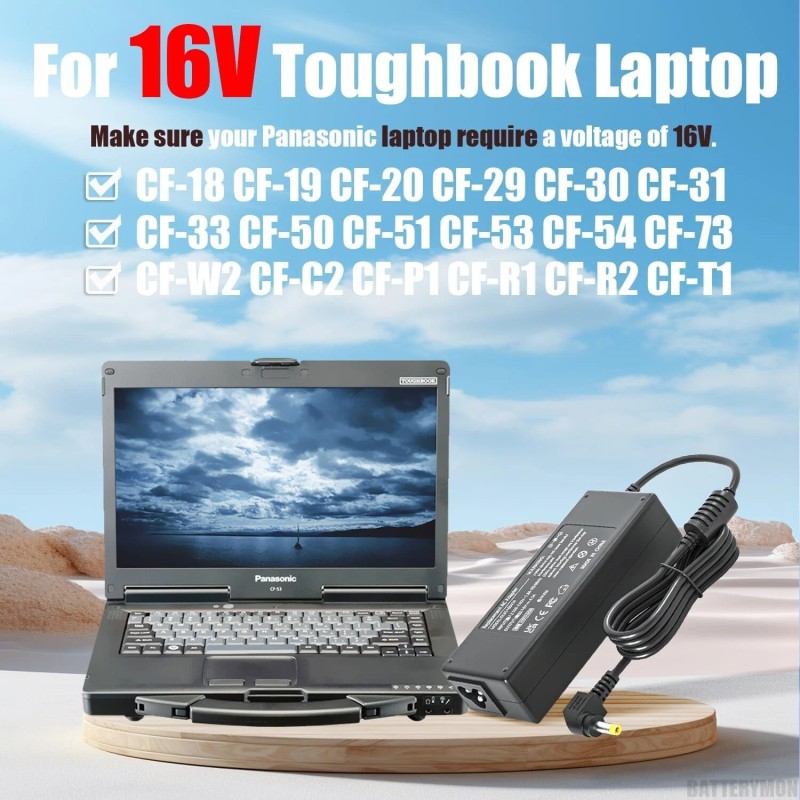 For Panasonic 72W AC Adapter Power Charger for Panasonic Toughbook