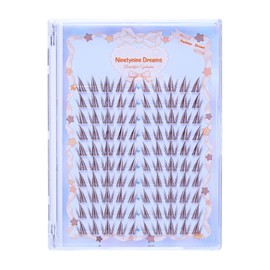 Ninetynine Dreams 100PCs Fantasy - Brown False Eyelash Manhua Anime Manga Lashes Clusters Lightweight Comfortable Thin Black Band Spiky Reusable Eyelashes 8-13mm
