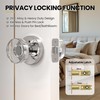naubea Crystal Door Knob Polished Chrome Interior Privacy Door Knobs