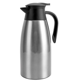 Insulated 2L Vacuum Thermal Coffee Dispenser Kettle Stainless Steel Home Use (Brushed Silver)