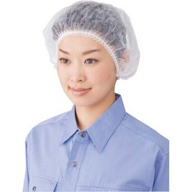 川西 Industrial Non-woven Fabric Disposable Hair Caps, White, 100 Pieces x 5 Box