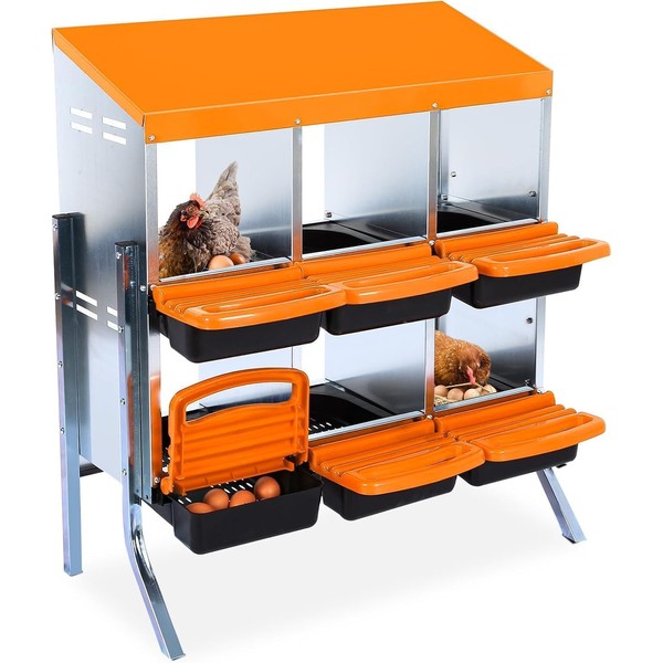 Amenitlif Chicken Nesting Box,Roll Away Eggs Laying Boxes,Large Bedding for