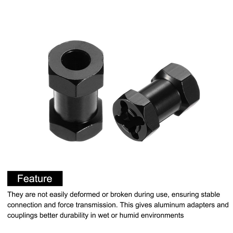 sourcing map 4pcs 12mm Wheel Hex Drive Hubs Adapter Combiner