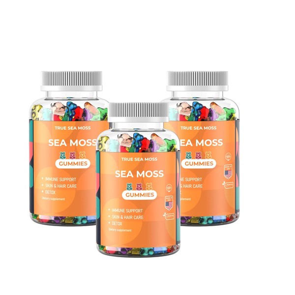 Organic Sea Moss Gummies  Contains Irish Sea Moss + Burdock Root + Bladderwrack  60 Gummies for Stronger Immune, Healthier Skin & Hair, Detox  Great for Kids & Adults, Made in USA (3)