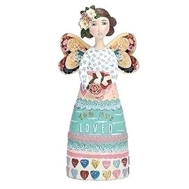 Roman 12552 You are Loved Angel Ornament by Kelly Rae Roberts, 5.25-Inches Height, Resin and Stone Mix