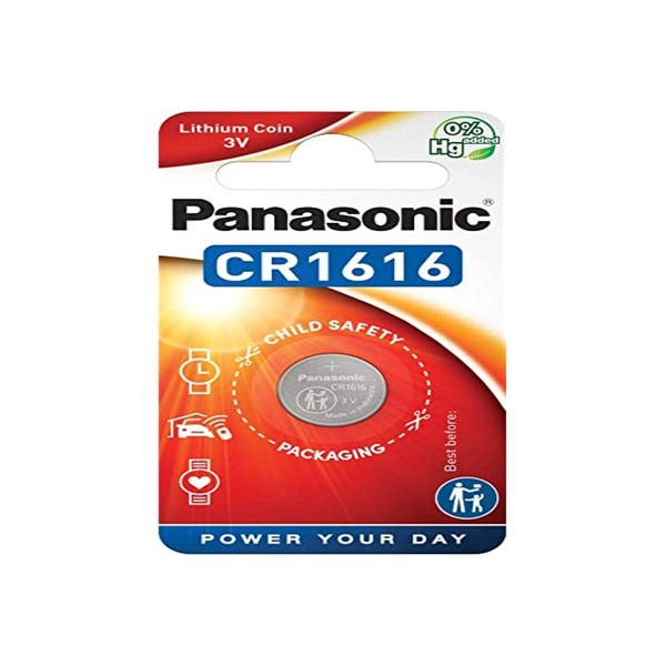 Panasonic CR1616 3V Coin Cell Lithium Battery, Retail Single Pack