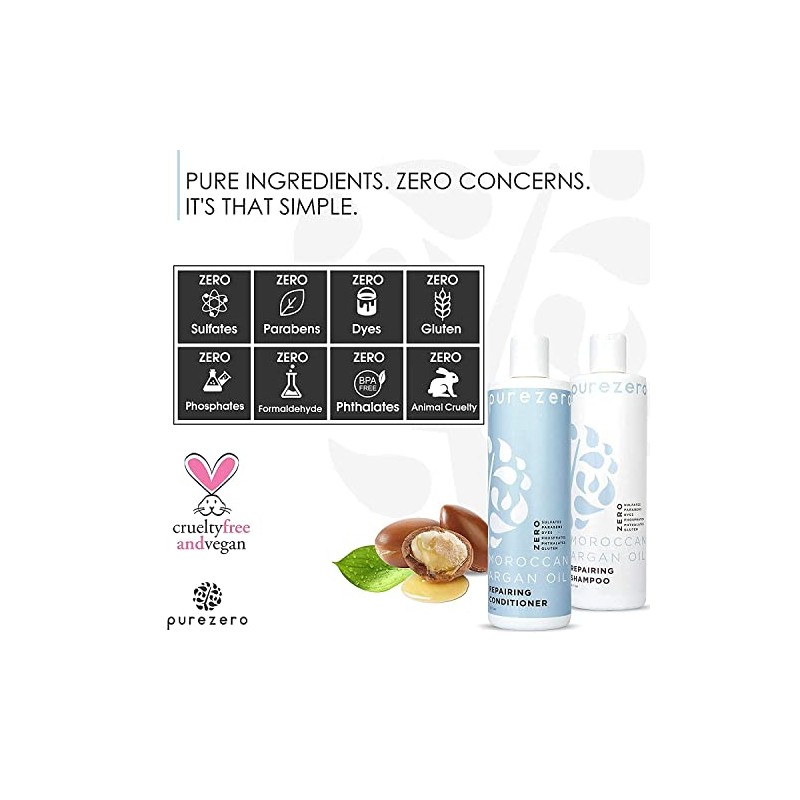 Purezero Set de Champú y Acondicionador de Aceite de Argán