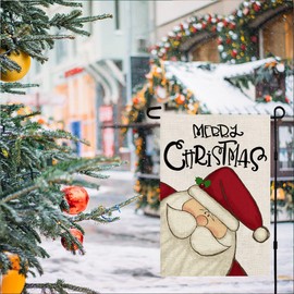 2021 Merry Christmas Garden Flag, doble cara vertical de Navidad pequeñas pequeñas mini rústicas Navidad invierno granja césped patio exterior exterior decoración decoración bandera exterior 30,5 cm x 45,7 cm DF004
