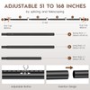 Tension Curtain Rod No Drilling for Window,Adjustable 51-168In,Black | Holds