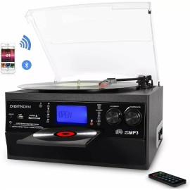 Digitnow! Bluetooth Record Player Turntable with Stereo Speaker, LP Vinyl to MP3 Converter