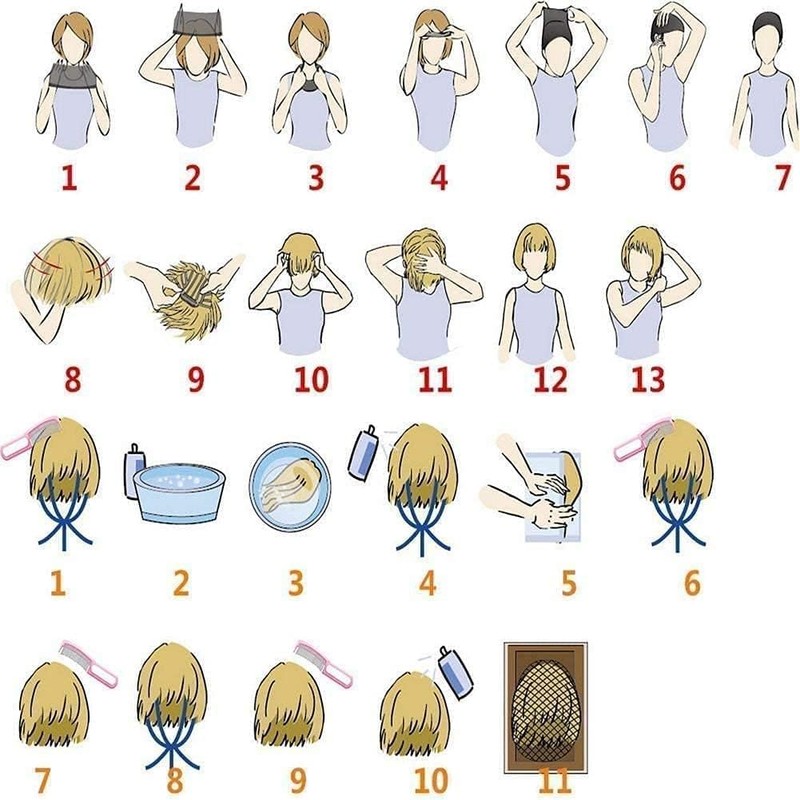 AUBWIG Black Ombre White Short Pixie Cut Wigs Tiered Fluffy