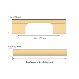 Asidrama 10 Pack 3 Inch(76mm) Champagne Bronze Cabinet Pulls - Kitchen Cabinet Hardware for Cupboard Drawer Pulls