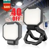 HYPERLITE Rechargeable Work Light 2pack 40W 4000Lumens, Hanging Hook Folding