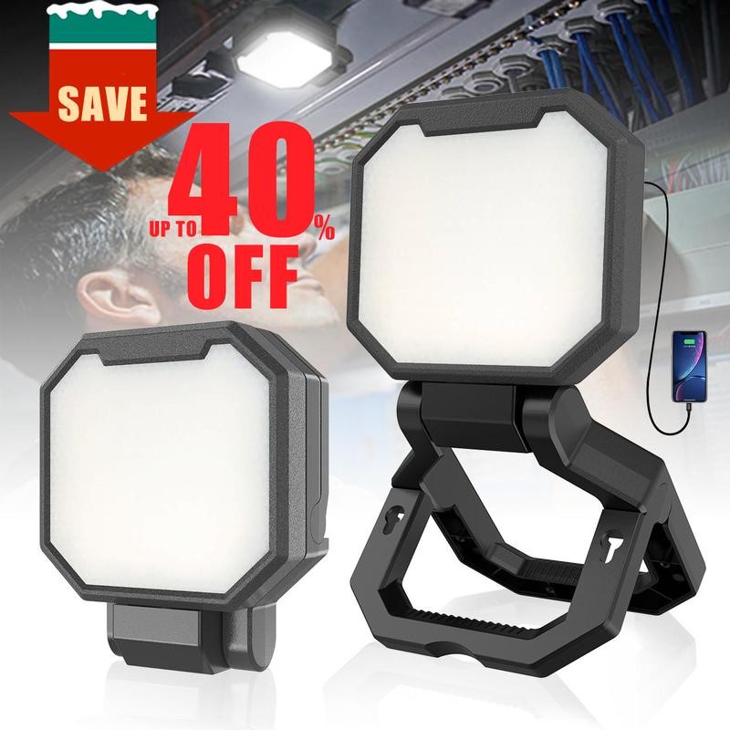 HYPERLITE Rechargeable Work Light 2pack 40W 4000Lumens, Hanging Hook Folding