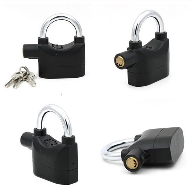 Security Alarm Lock Black Delicate Structure Waterproof Universal Security Alarm