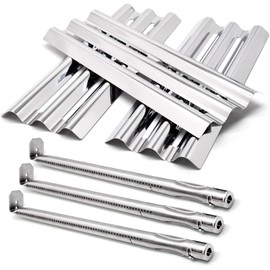 Criditpid Grill Replacement Parts for Napoleon LEX 485, LEX 605, LEX 730 Series, Legend 485, Mirage, Lifestyle Gas Grills, Napoleon S81001 Heat Plate Flame Tamer and Burner for Napoleon Grill Parts