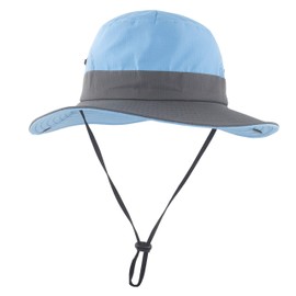 Toddler Child Kids Girls Summer Sun Hat UV Protection Wide Brim Beach Hat Floppy Bucket Hats for Fishing Gardening Sky Blue