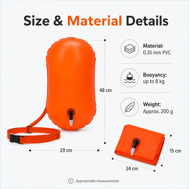 Inflatable Swim Tow Buoy for Open Water – Lightweight PVC