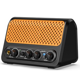 Mini Guitar Amp,LEKATO 10W Portable Electric Guitar Amplifier with Clean & Overdrive Channel,Reverb,Bluetooth Small Guitar Amp for Practice (Black-Orange)