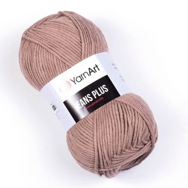 Yarn Art Jeans Plus Yarn, 55% Cotton 45% Polyacrylic, 100 g (3.5 oz), 160 m (174 yds), Yarn Weight: 4 : Worsted-Aran (7)