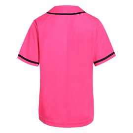 DEHANER Pink Baseball Jersey for Men Women Boyfriend Girlfriend 90s 00s 10s Hip Hop Shirts Beach Party Tops Button Up Outfits Black Stripe-Pink Jersey Size Small