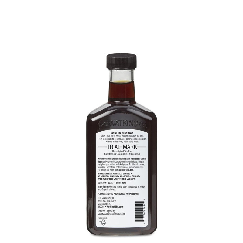 Watkins ORGANIC PURE VANILLA, 8 FL. OZ.