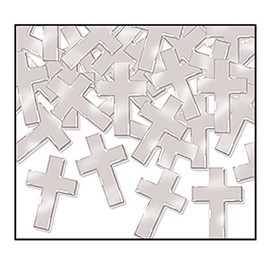Fanci-Fetti Crosses (silver) Party Accessory  (1 count) (1 Oz/Pkg)