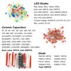 Cermant 1400Pcs 6 Values Electronics Component Assortment Kit，Electrolytic Capacitor, LED
