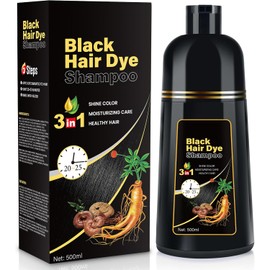 YOURTONE Tinte para El Cabello Negro Natural Champú Instantáneo y Fácil Solución 3 En 1 de Color de Cabello para Hombres y Mujeres - Fórmula A Base de Hierbas, Libre de Amonías, Dura 30 Días - 16.90Oz