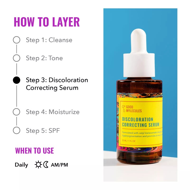 Good Molecules Discoloration Correcting Serum Brighten Even Skin Tone 1Oz