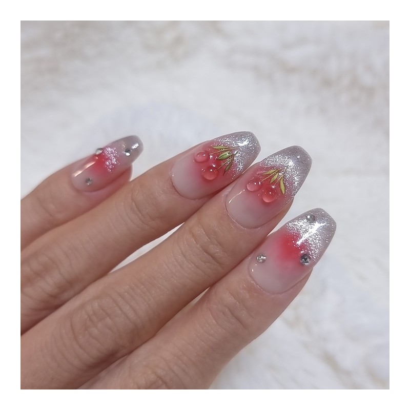 Tulip Cheek Magnet Handmade Nail Tips - Short Oval /
