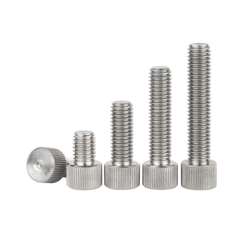 FEEIMOL Knurled Thumb Screws Stainless Steel Flat Head Knurled Machine