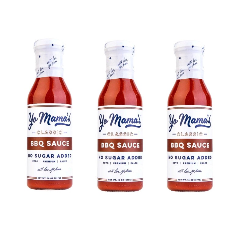 Mama's Yo Mama's Keto BBQ Sauce, Classic 3-Pack, 14 oz