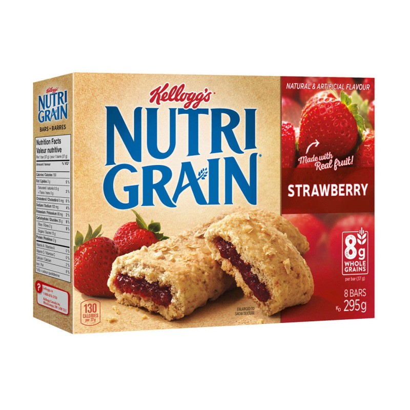 Kellogg's Nutri-Grain, Strawberry Cereal Bars, 295g/10.4oz., 8ct,