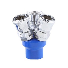 Vogueing Tool 1/4" Thread 3 Way Normal SMY Manifold Block Splitter Zinc Alloy Quick Connect Air Hose Splitter Coupler Air Compressor Splitter