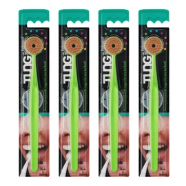 TUNG Tongue Brush with Cap x 4 (Genuine Import) Tongue Polishing Brush