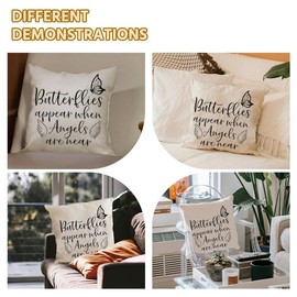 Remembrance Memorial Gifts for Loss of Loved One Butterflies Appear When Angels Are Near 45x45 Cushion Covers Gifts for Women Men Sympathy Bereavement Gifts for Women men Cushion Covers 18x18 Inch