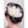 Rumtock Small Flapper White Feather with Teardrop Pendant Hair Clip