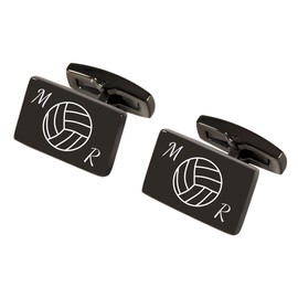 Engraved Gunmetal Cufflinks For Volleyball Players & Coaches - Ships From USA
